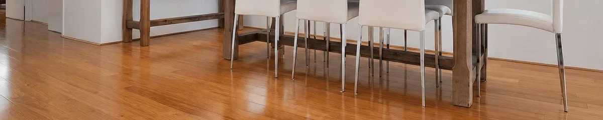Professionally installed and refinished bamboo flooring in a residential home, showcasing smooth finish and natural wood tones in Peoria, IL