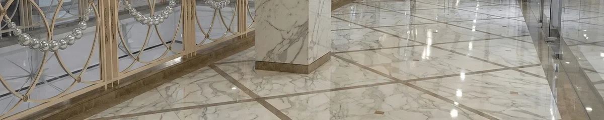 Beautiful marble floor professionally installed in Peoria, IL